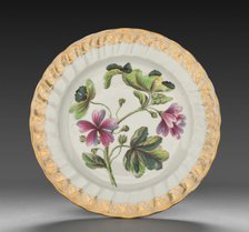 Plate from Dessert Service: Marsh Mallow, c. 1800. Creator: Derby (Crown Derby Period) (British).