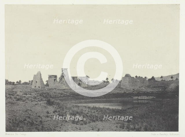 Palais de Karnak, Propylées du Sud; Thèbes, 1849/51, printed 1852. Creator: Maxime du Camp.