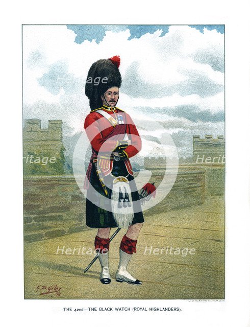 'The 42nd, The Black Watch (Royal Highlanders)', c1890.Artist: Geoffrey Douglas Giles