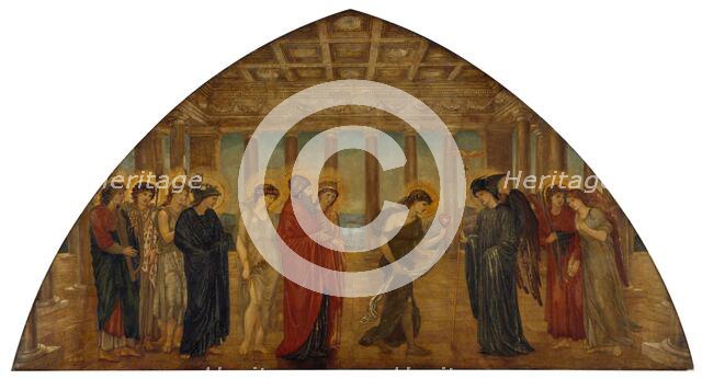 Cupid and Psyche - Palace Green Murals - Psyche entering the Portals of Olympus, 1881. Creator: Sir Edward Coley Burne-Jones.