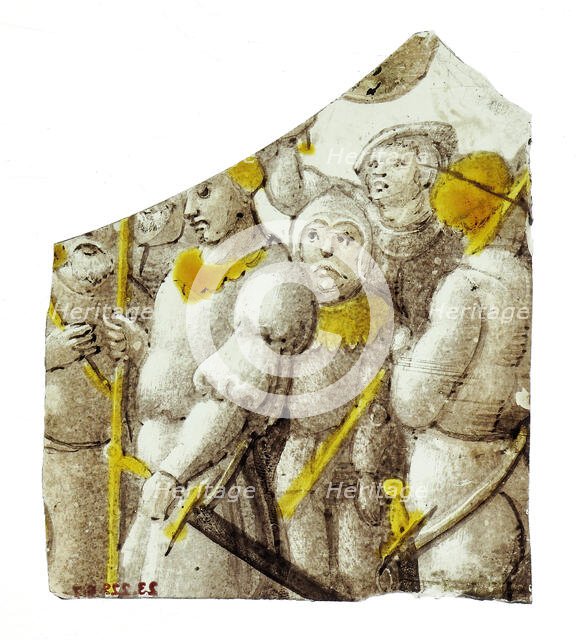 Glass Fragment, French, 14th-15th century (?). Creator: Unknown.