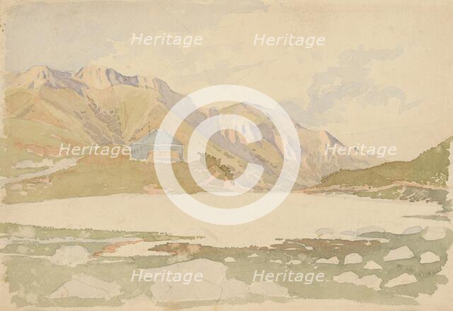 Kezmarska cottage above Belianské Tatras, 1875-1880. Creator: Eugen Wallachy.