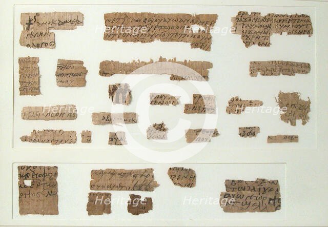 Papyri Fragments, Coptic, 7th century. Creator: Unknown.