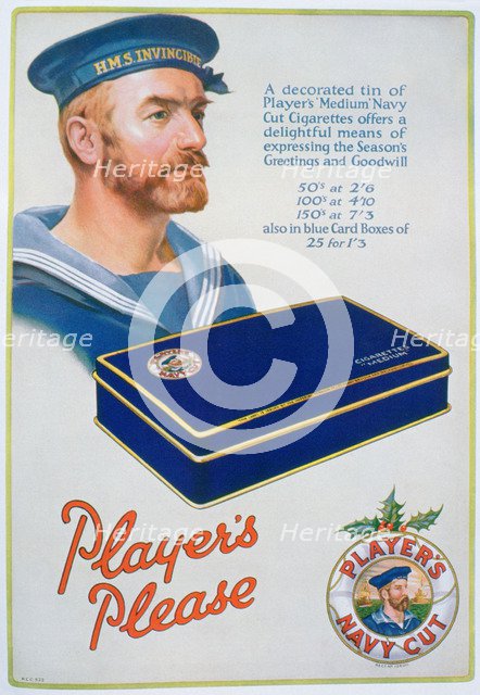 Advert for Player's Navy Cut cigarettes, 1928. Artist: Unknown