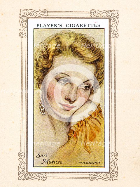 Sari Maritza, 1934.  Artist: Unknown.