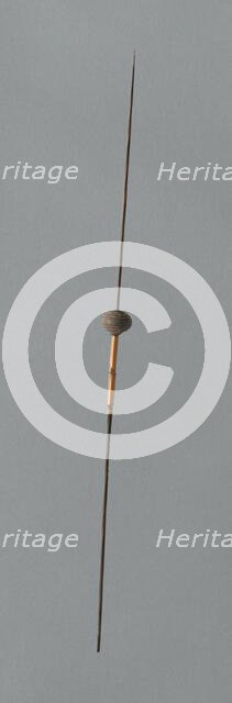 Wooden Spindles with Ceramic Whorls, Peru, 1000/1476. Creator: Unknown.