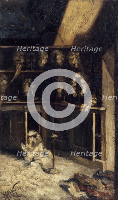 La réserve des perruques à l'Opéra-Comique, après l'incendie du 15 mai 1887, place Boieldieu... Creator: Henri-Martin Vos.