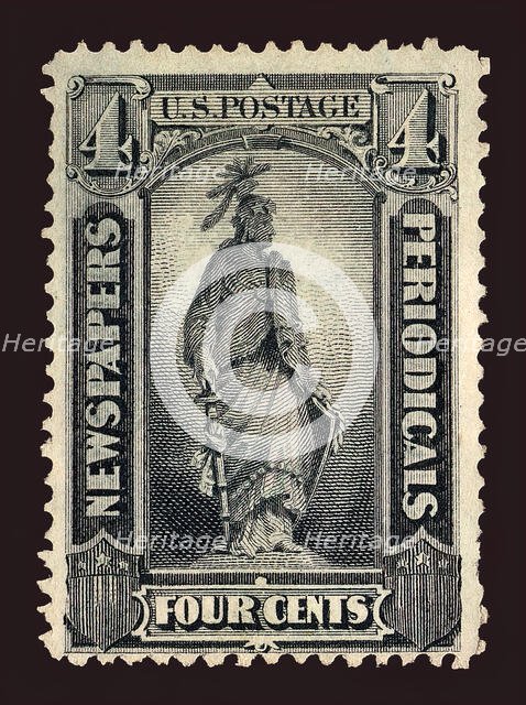 4c Statue of Freedom Newspapers and Periodicals imprint single, 1875. Creator: Unknown.