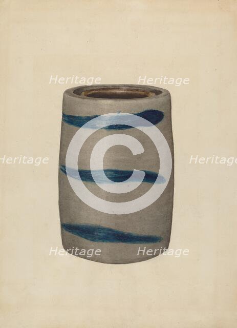 Stoneware Jar, c. 1937. Creator: Richard Barnett.
