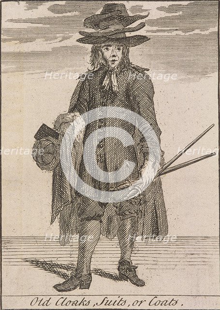 'Old Cloaks, Suits, or Coats', Cries of London, (c1688?). Artist: Anon