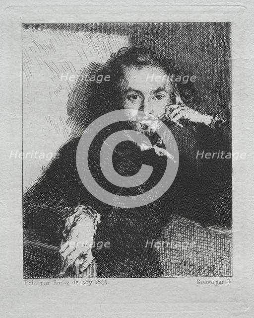 Baudelaire, after Emil de Roy, 1869. Creator: Félix Bracquemond (French, 1833-1914).