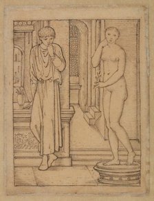 Pygmalion and the Image - Study for Pygmalion gazing at the Image, 1867. Creator: Sir Edward Coley Burne-Jones.