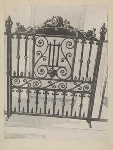 Cast and Wrought Iron Gate, c. 1936. Creator: Arelia Arbo.