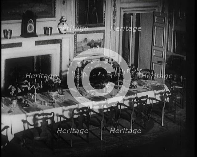 The Dining Room of the Queen's Dollhouse With the Table Set For Dinner, 1924. Creator: British Pathe Ltd.