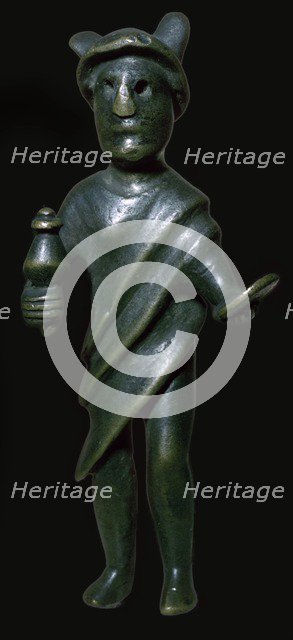 Romano-Celtic bronze statuette of a deity, 3rd century. Artist: Unknown