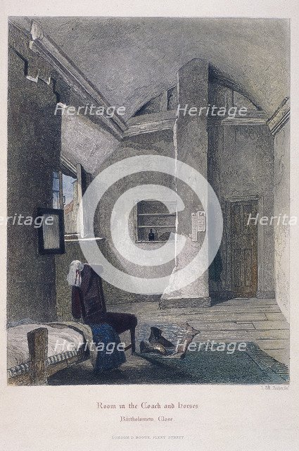 Coach and Horses Inn, Bartholomew Close, London, 1851. Artist: John Wykeham Archer