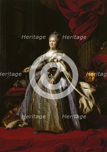 Portrait of Empress Catherine II (1729-1796) (After Alexander Roslin), 1780s.