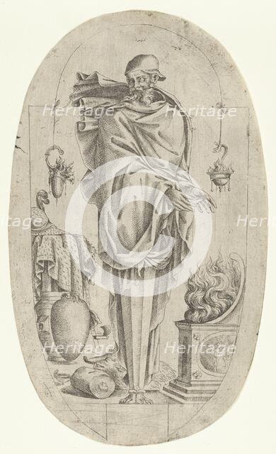 Term in the Form of an Old Man Warming His Hands, 1535-55. Creator: Jean Mignon.