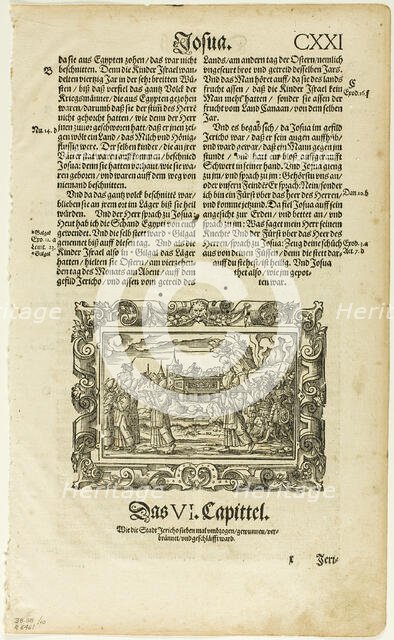 The Taking of Jericho from Catholische Bibell, plate ten from Woodcuts...1564, assembled...1937. Creator: Virgil Solis.