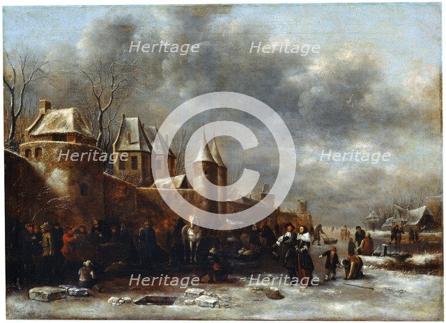 'A Castle at the River Bank', 17th century. Creator: Klaes Molenaer.