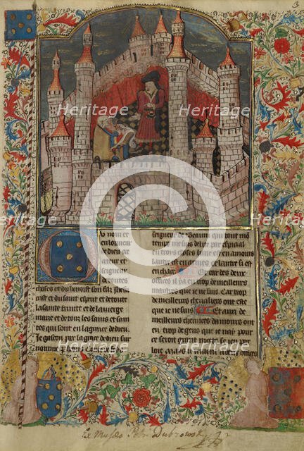 Gaston Phébus, Count of Foix, Dictating to a Scribe; Livre de la Chasse, about 1430-1440. Creator: Unknown.