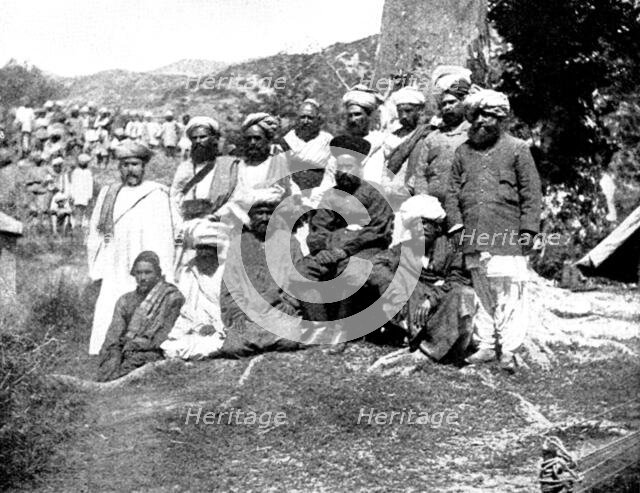 The Chitral Campaign: the Khan of Dir and his suite, 1895. Creator: Unknown.
