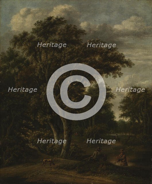 Anglers by a pond, c1670s. Creator: Jacob van Ruisdael.