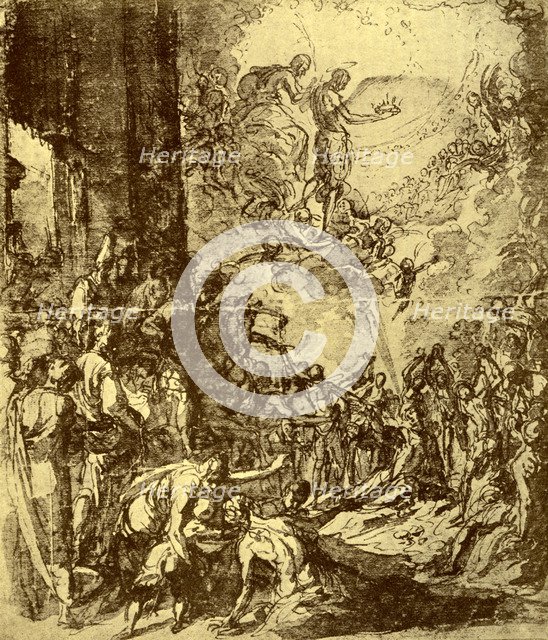 Study for the 'Martydom of St Stephen', by Tintoretto, 1913.Artist: Jacopo Tintoretto