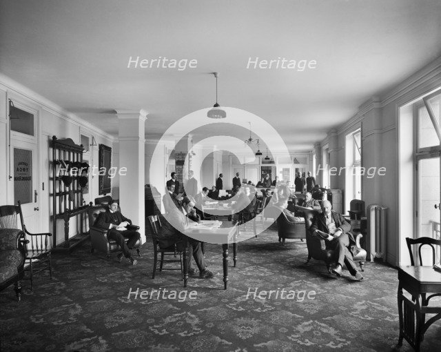 YMCA reading room, Exeter Hall, Strand, London, 1907. Artist: Henry Bedford Lemere.