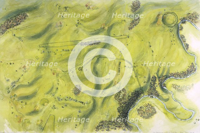 Stonehenge landscape, c17th century BC, (c1990-2010). Artist: Peter Dunn.