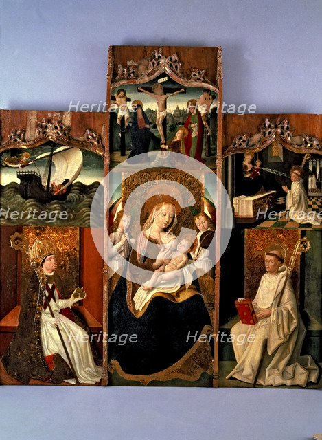  'Canapost Altarpiece', on 1490, dedicated to the Virgin, Saint Nicholas and Saint Bernard.