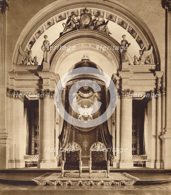Thrones in the ballroom at Buckingham Palace, 1935. Artist: Unknown.