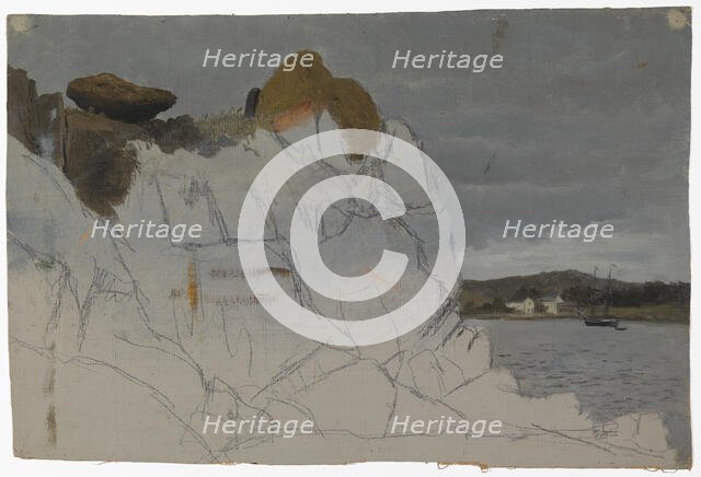 Beach landscape; unfinished. Creator: Oscar Kleineh.