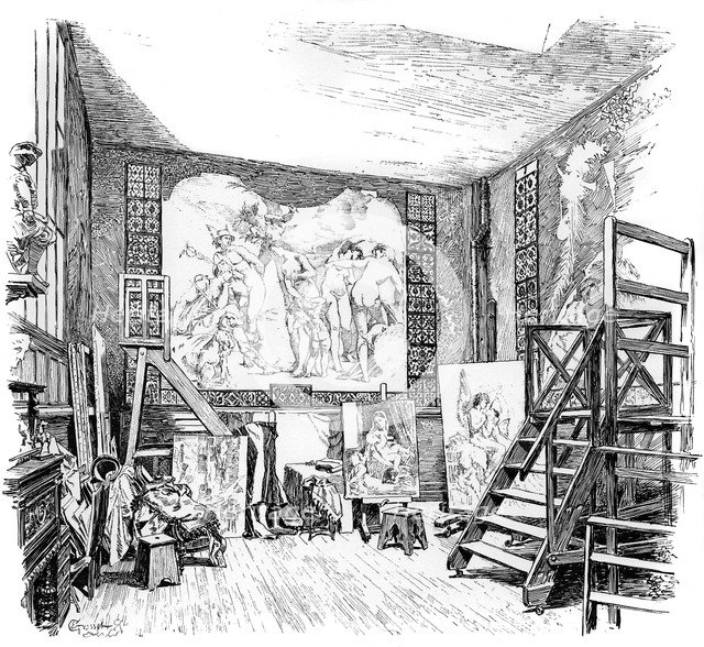 The studio of Paul-Jacques-Aime Baudry, c1880-1882. Artist: Unknown