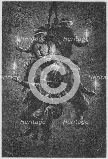 Mining for rock salt, c1890. Artist: Unknown