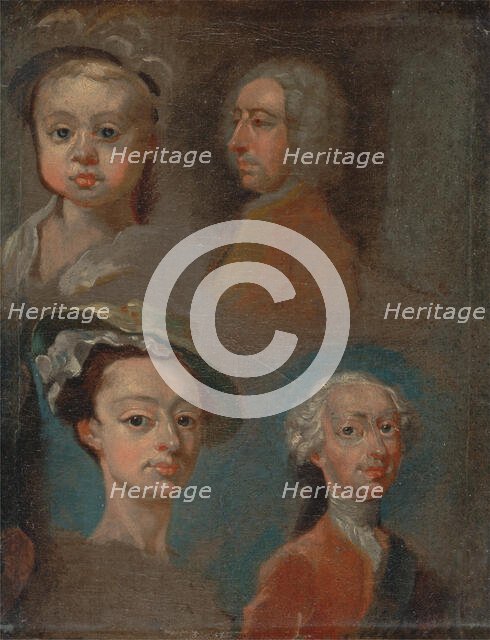 Studies of Heads, ca. 1733. Creator: William Hogarth.
