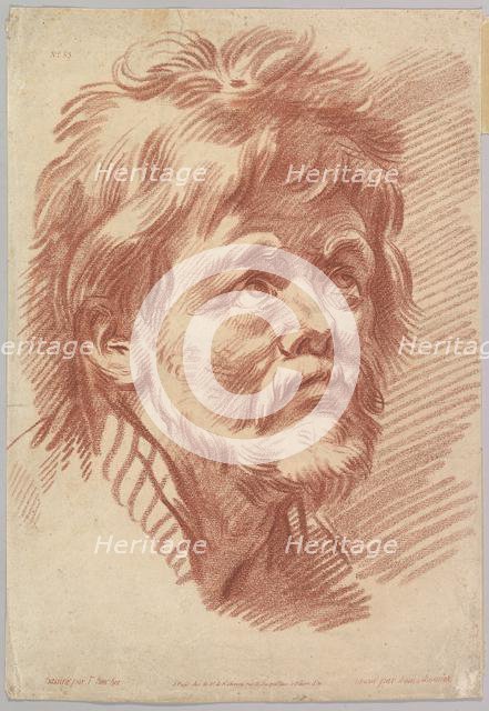 Head of an Old Man, mid to late 18th century. Creator: Louis Marin Bonnet.