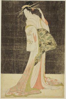 A Selection of Beauty from the Pleasure Quarters (Seiro bijin awase): Courtesans Hired..., c. 1794. Creator: Hosoda Eishi.