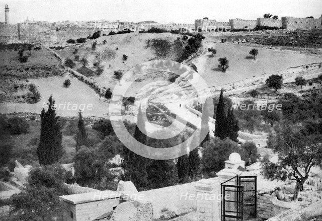 The Garden of Gethsemane and the Holy City of Jerusalem, 1926. Artist: Unknown