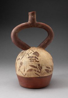 Stirrup Vessel Depicting Supernatral Being within a Shell, 100 B.C./A.D. 500. Creator: Unknown.