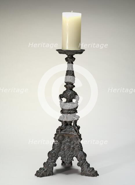 Altar-Candlestick with Shield of Arms of the Garzoni of Venice, third quarter 16th century. Creator: Unknown.