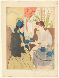 Afternoon Tea Party, 1890-1891. Creator: Mary Cassatt.