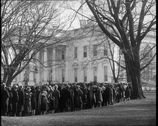 Queues of people outside the White House, Washington, D.C., 1932. Creator: British Pathe Ltd.