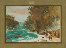 The Expedition Encamped below the Falls of Niagara. January 20, 1679, 1847/1848. Creator: George Catlin.