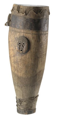 Wooden drum used on the Sea Islands, South Carolina, 19th century. Creator: Unknown.
