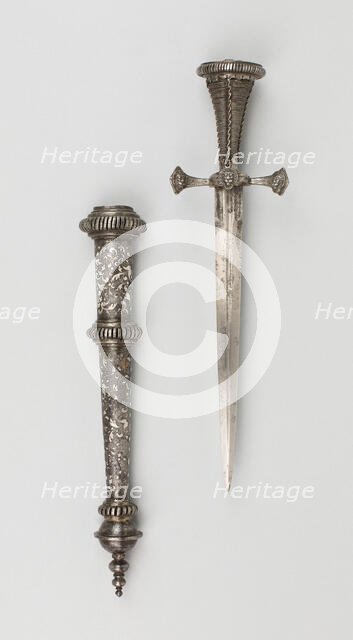 Landsknecht Dagger with Scabbard, Germany, c. 1550/60, (dagger: 19th cent. in 16th century style). Creator: Unknown.
