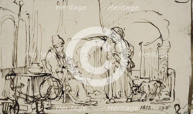 Tobit and Anna with the goat. Creator: Rembrandt Harmensz van Rijn.