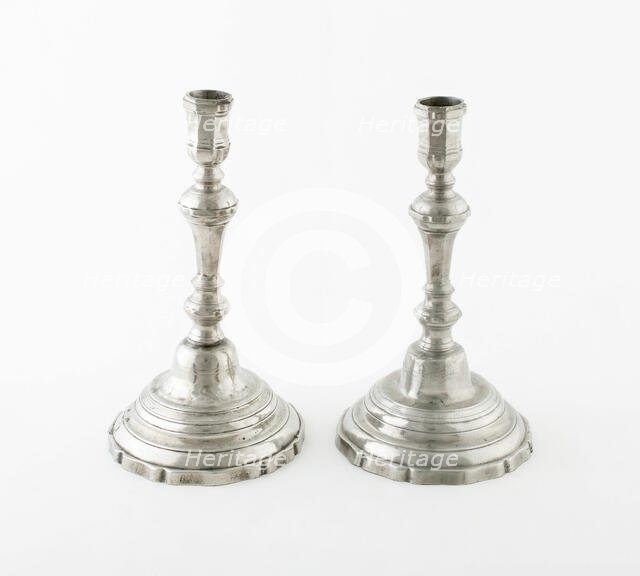 Candlestick (one of a pair), France, c. 1750. Creator: Unknown.