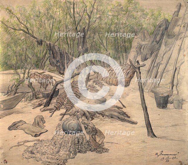 Arrival of the Ostyaks for summer fishing, 1928. Creator: Dmitrii Innokent'evich Karatanov.