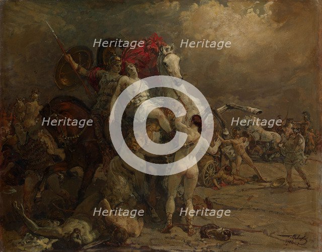 Wounded Amazon Camilla, 1922. Artist: Savitsky, Georgi Konstantinovich (1887-1949)